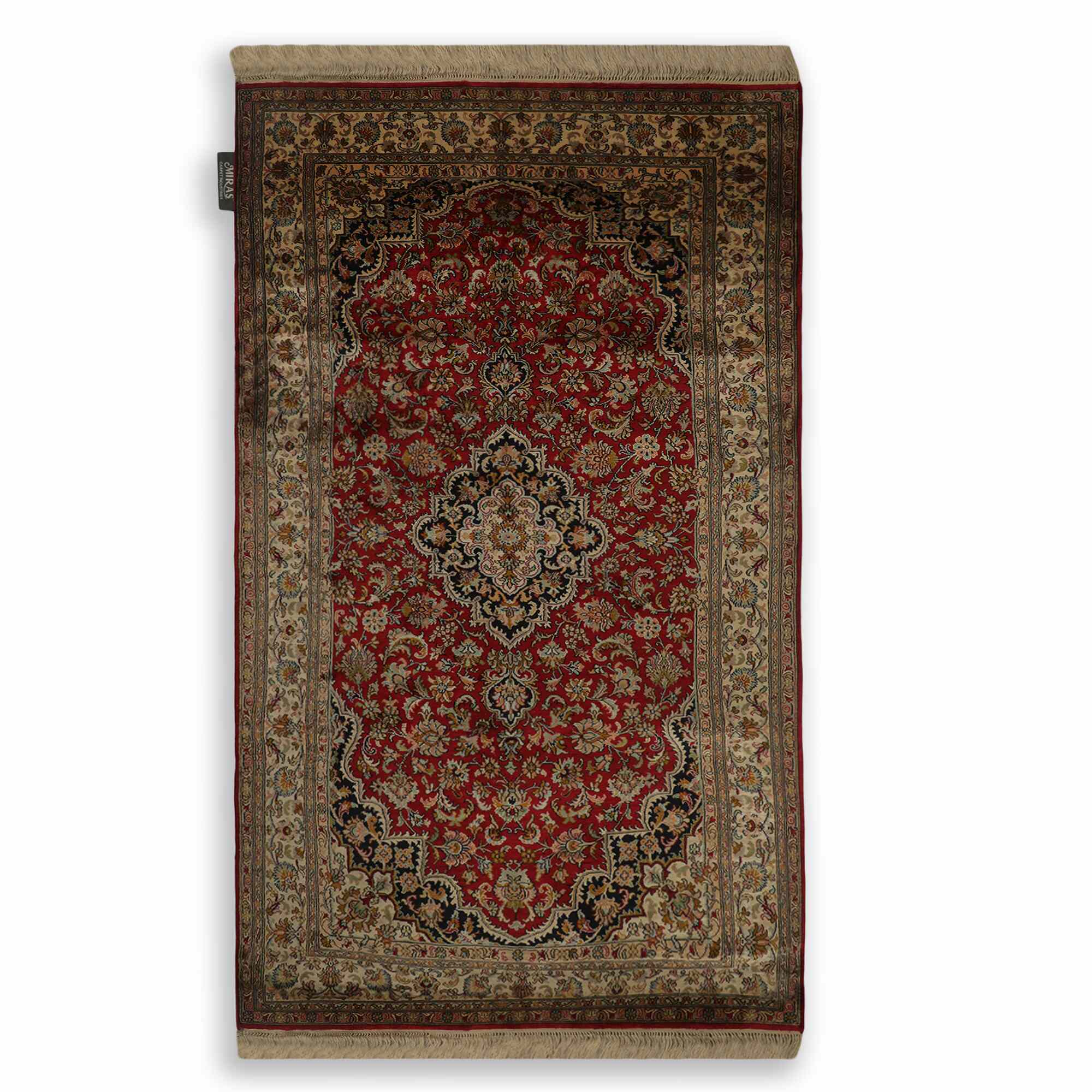 Isfahan Coral Hand Knotted Silk On SIlk Rug By Mehvis & Riyaz – Miras ...