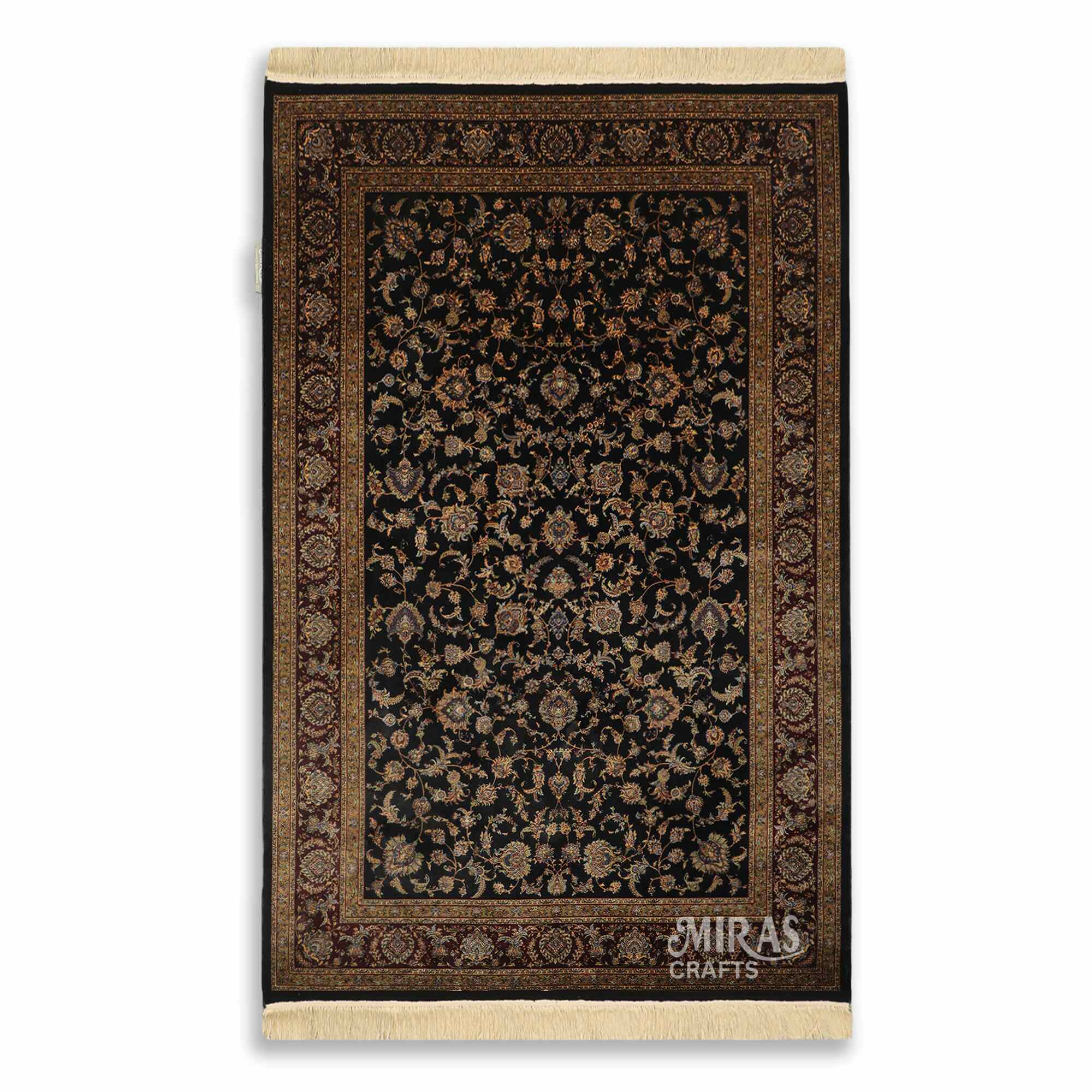 Paisley Royal Hand made Silk Rug By Madina – Miras Crafts